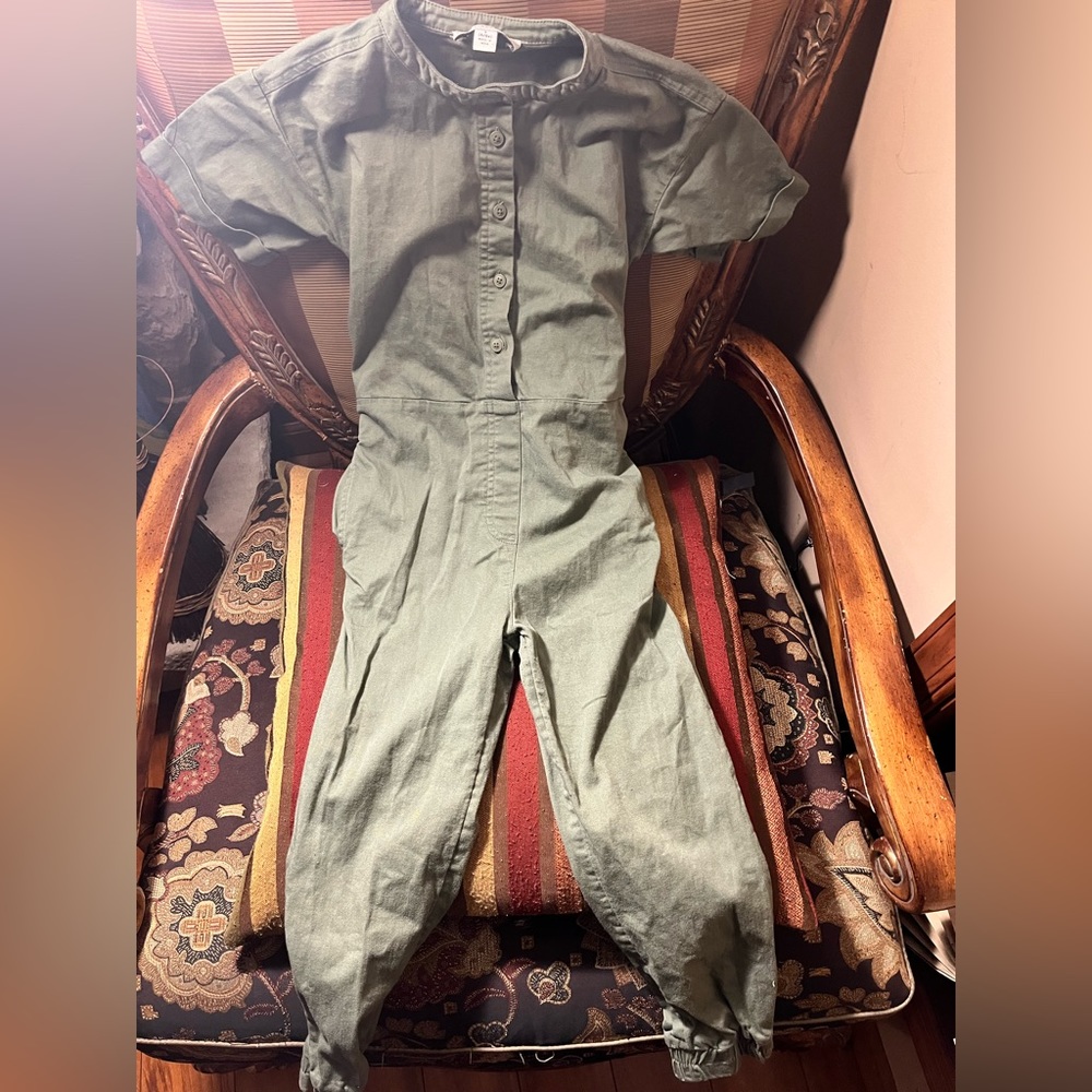 Olive green jumpsuit for kids